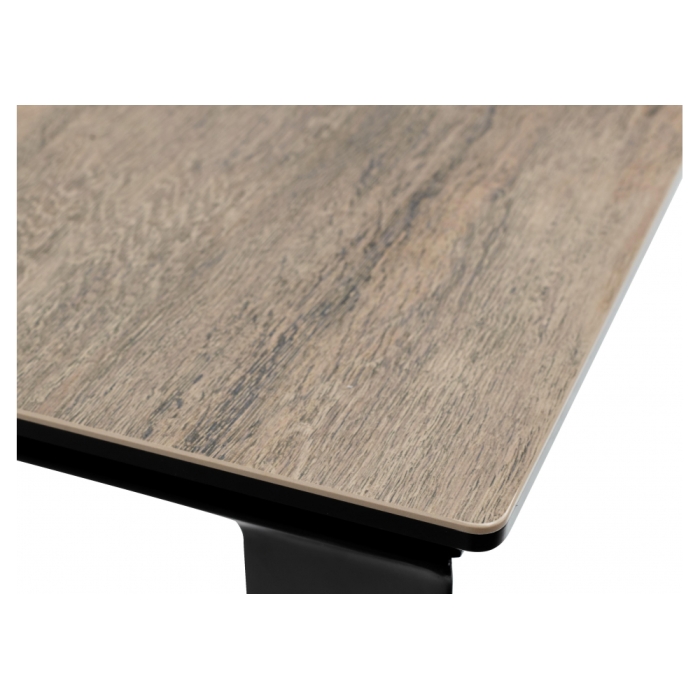 Стеклянный стол Cremona 180 KL-61 итальянская керамика под дерево / черный 