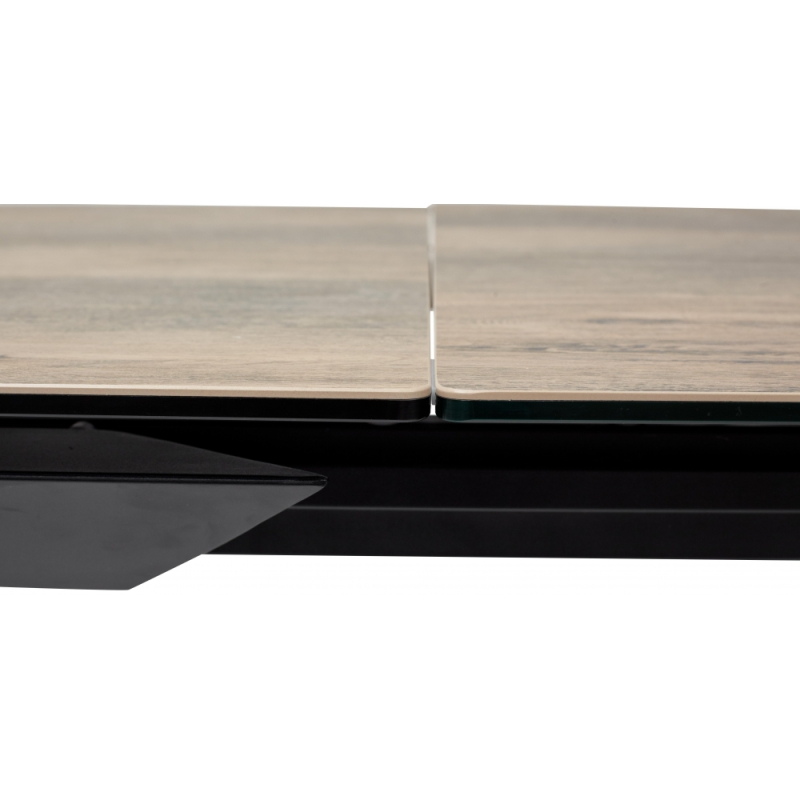 Стеклянный стол Cremona 180 KL-61 итальянская керамика под дерево / черный 