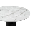 Стеклянный стол Калипсо 110х75 белый мрамор / черный