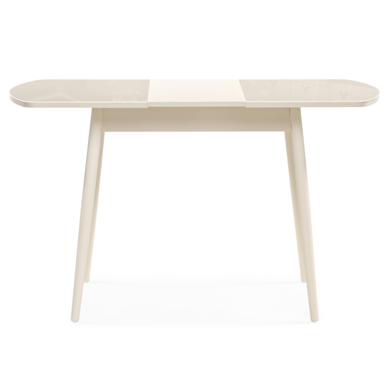 Стеклянный стол Калверт 94(126)х64х75 кремовый