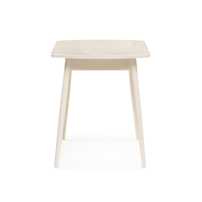 Стеклянный стол Калверт 94(126)х64х75 кремовый