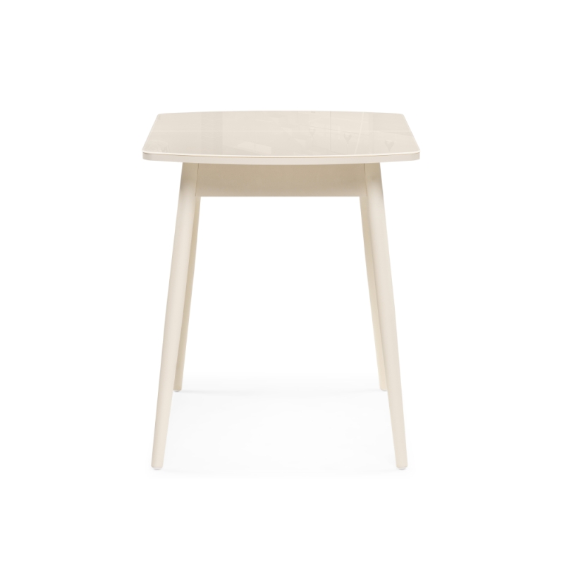 Стеклянный стол Калверт 94(126)х64х75 кремовый