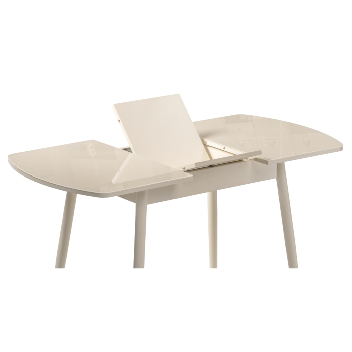 Стеклянный стол Калверт 94(126)х64х75 кремовый