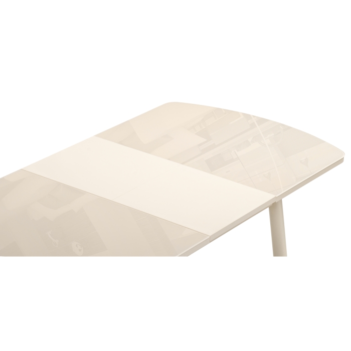 Стеклянный стол Калверт 94(126)х64х75 кремовый