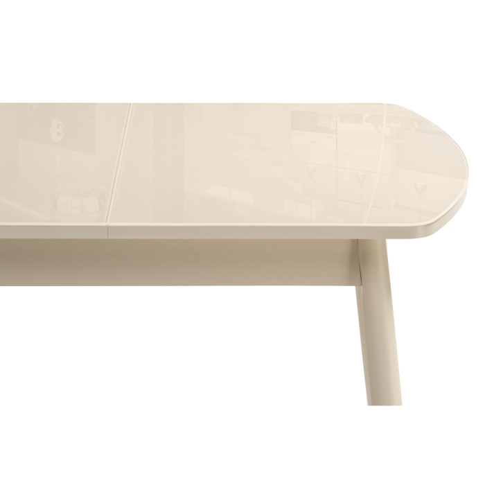 Стеклянный стол Калверт 94(126)х64х75 кремовый