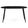 Стеклянный стол Кловис 100(140)х100х76 обсидиан / черный