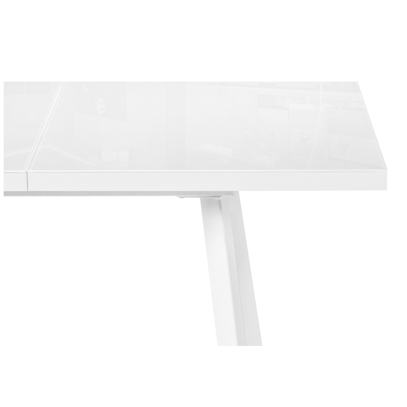 Стеклянный стол Маккензи 120(150)х70х77 белый