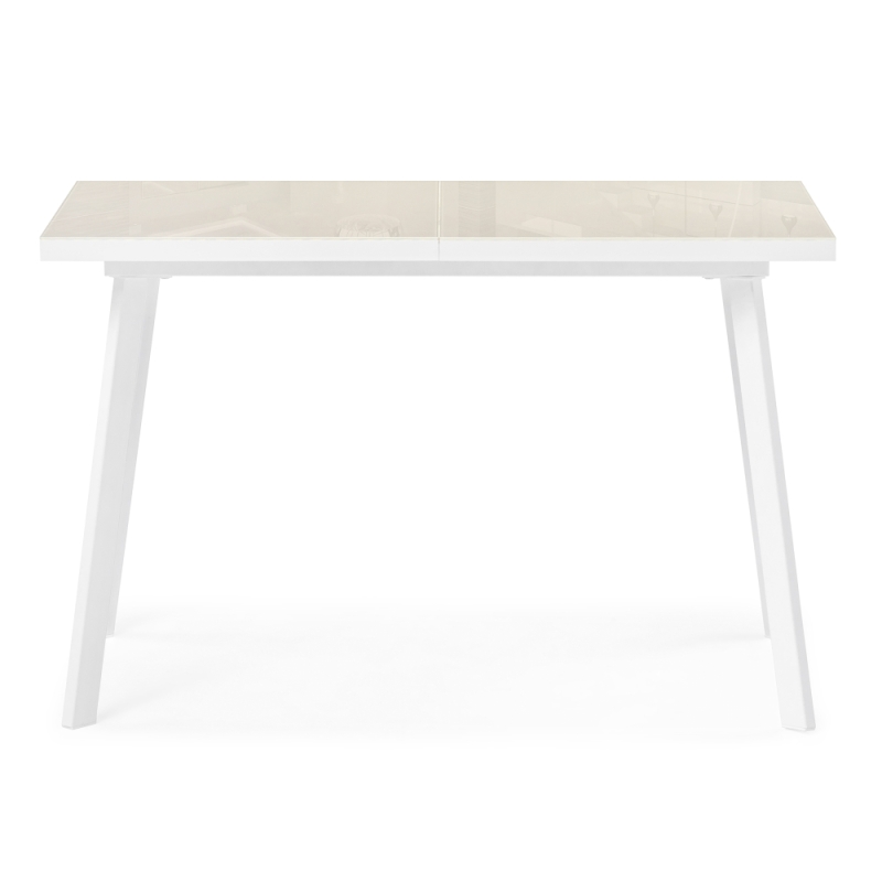 Стеклянный стол Маккензи 120(150)х70х77 латте / белый