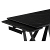 Стеклянный стол Марвин 160(220)х90х76 черный мрамор / черный