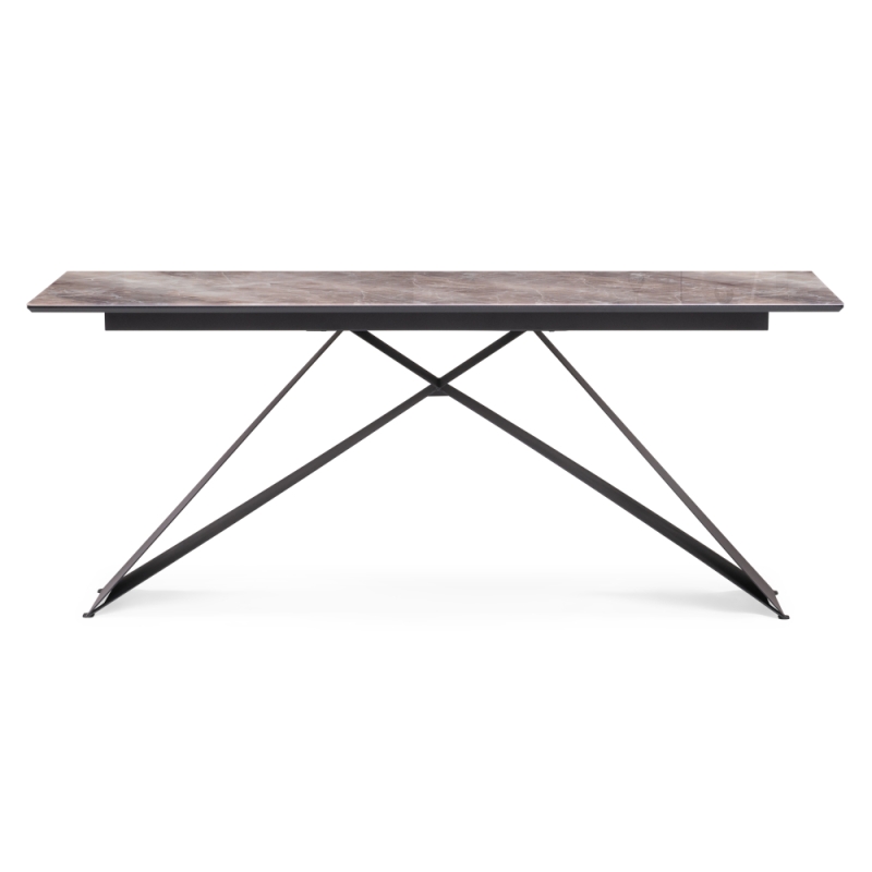 Стеклянный стол Ноттингем 180х90х74 карелия / черный