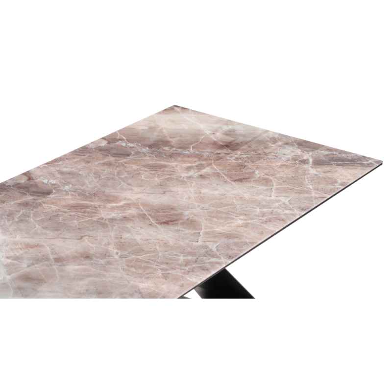 Стеклянный стол Ноттингем 180х90х74 карелия / черный