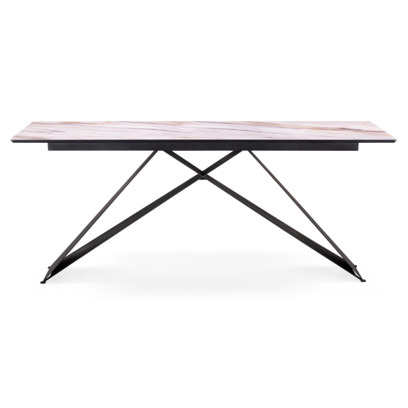 Стеклянный стол Ноттингем 180х90х74 оптивайт / черный