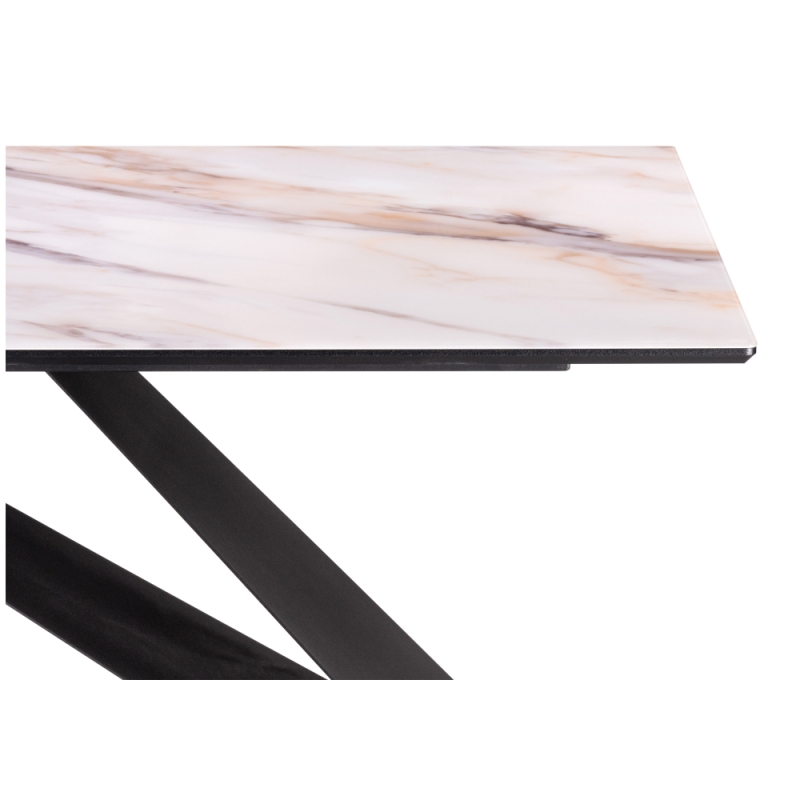 Стеклянный стол Ноттингем 180х90х74 оптивайт / черный