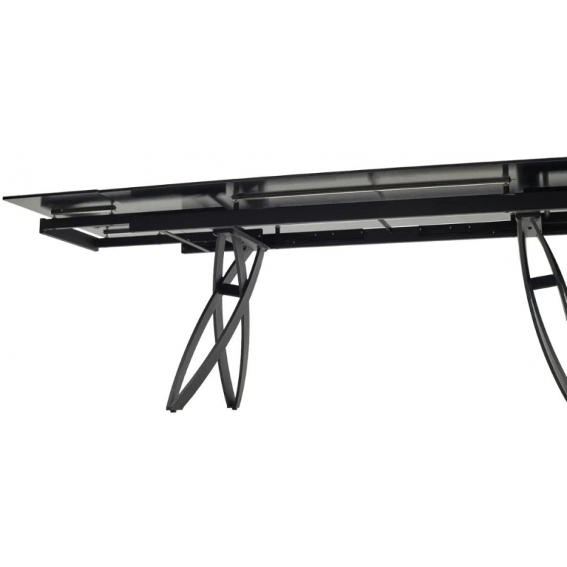 Стеклянный стол Palermo 180 итальянская керамика KL-99 белый мрамор матовый / черный