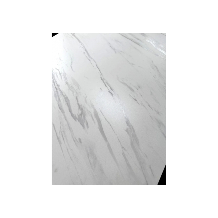 Стеклянный стол Palermo 180 итальянская керамика KL-99 белый мрамор матовый / черный