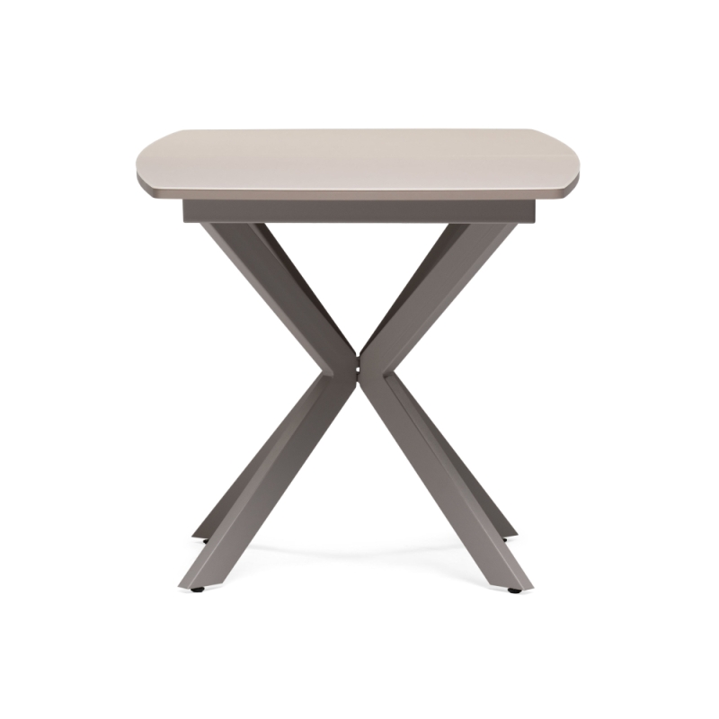 Стеклянный стол Палу 130(170)х80х76 латте / капучино