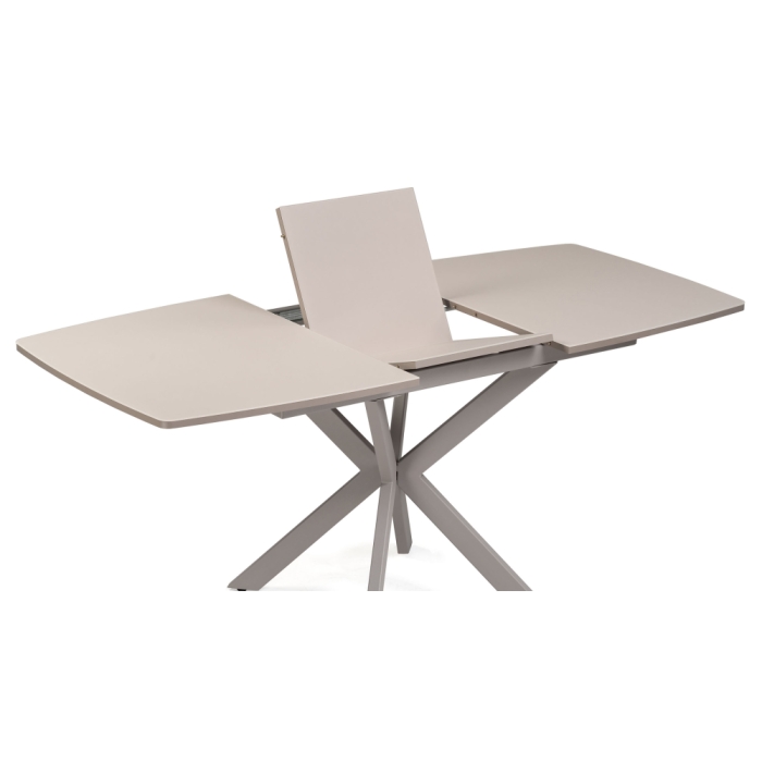 Стеклянный стол Палу 130(170)х80х76 латте / капучино