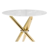 Стеклянный стол Rock 80х75 white / gold