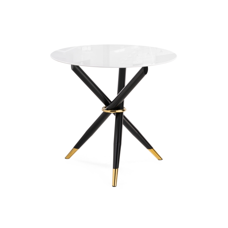 Стеклянный стол Rock 80х75 white / black