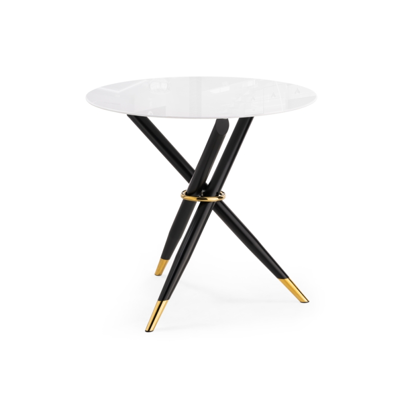 Стеклянный стол Rock 80х75 white / black