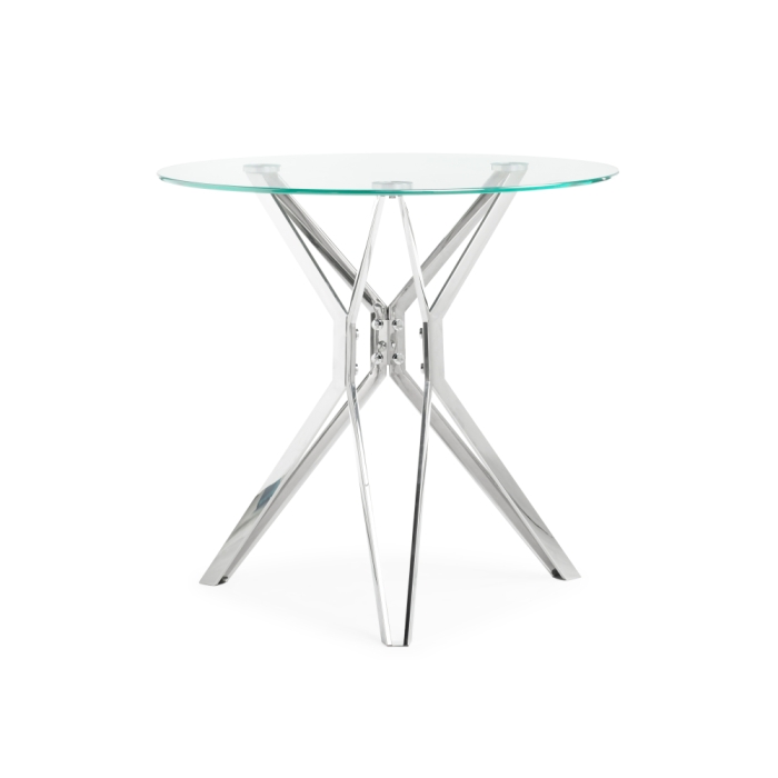 Стеклянный стол Roko 80х75 chrome