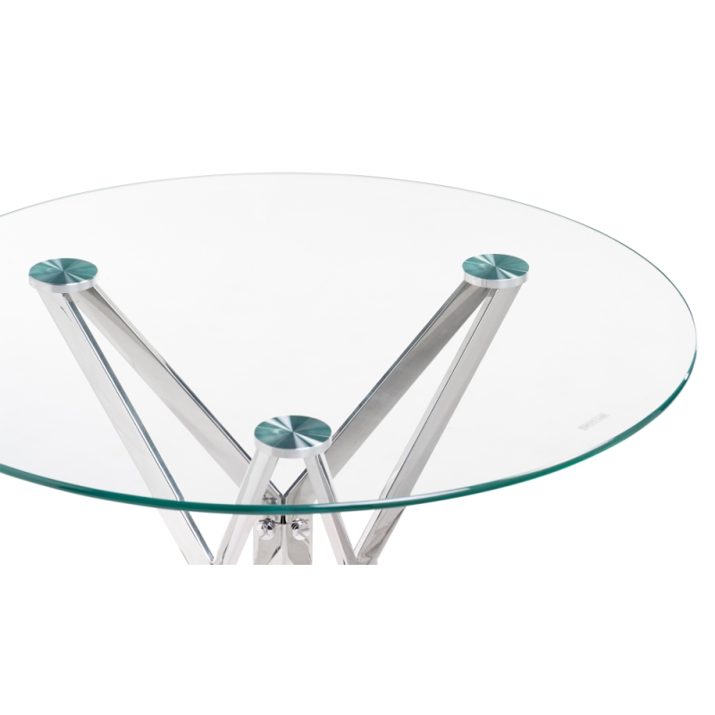 Стеклянный стол Roko 80х75 chrome