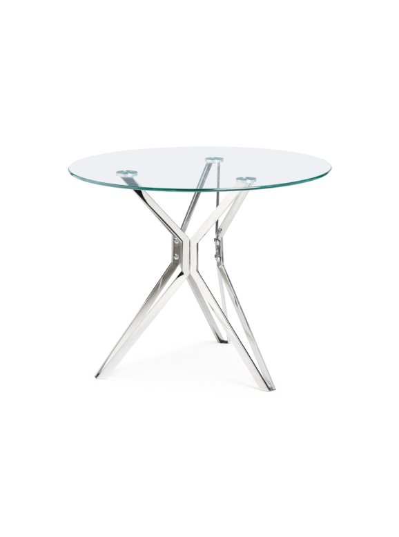 Стеклянный стол Roko 90х75 chrome