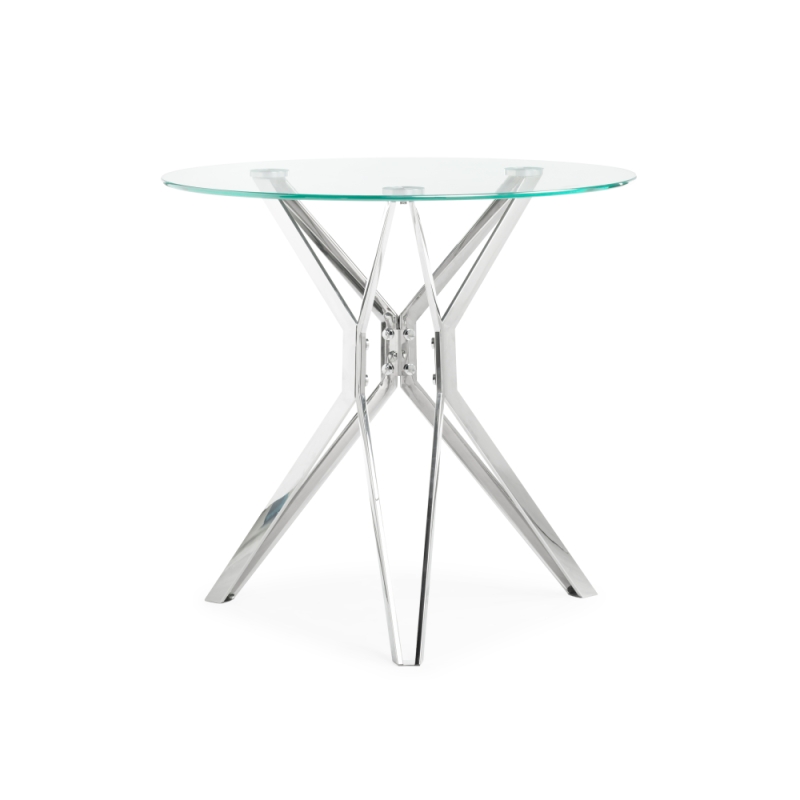 Стеклянный стол Roko 90х75 chrome