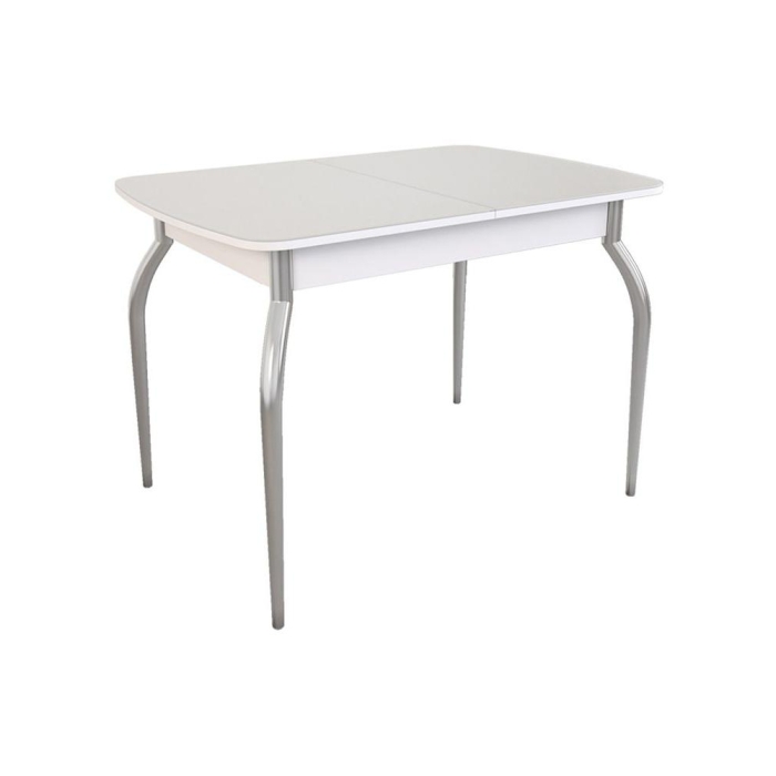 Стеклянный стол Танго 110(146)х75х75 белый / белый