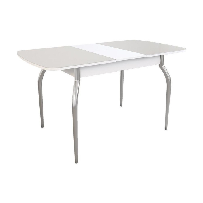 Стеклянный стол Танго 110(146)х75х75 белый / белый