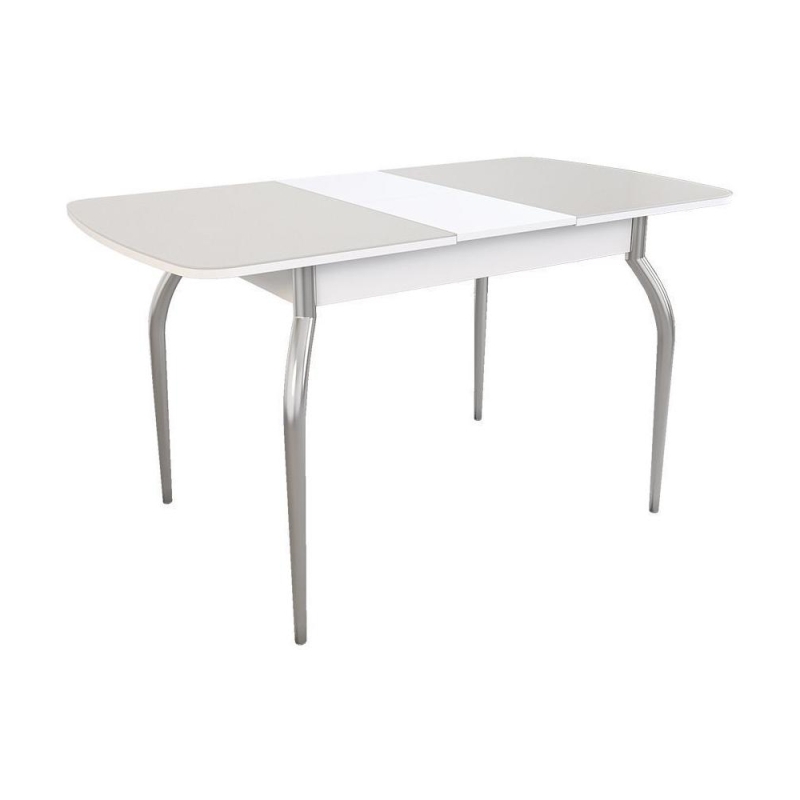 Стеклянный стол Танго 110(146)х75х75 белый / белый