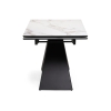 Стеклянный стол Торвальд 140(200)х80х77 белый мрамор / черный