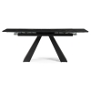 Стеклянный стол Торвальд 140(200)х80х77 обсидиан / черный