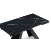 Стеклянный стол Торвальд 140(200)х80х77 обсидиан / черный