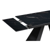 Стеклянный стол Торвальд 140(200)х80х77 обсидиан / черный