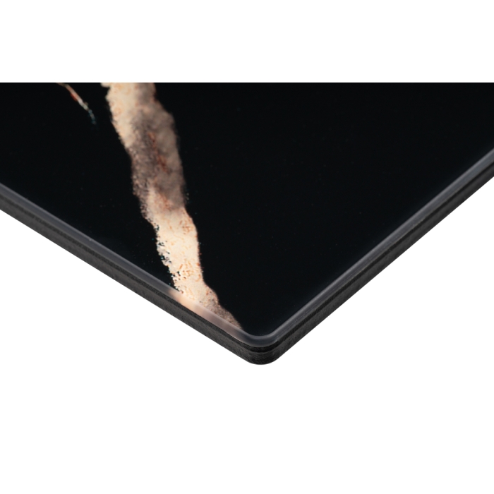 Стеклянный стол Торвальд 140(200)х80х77 обсидиан / черный