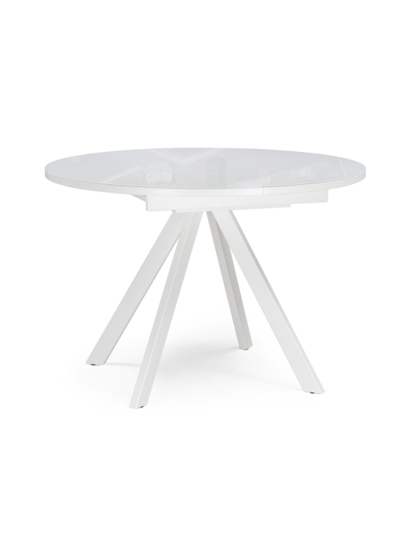 Стеклянный стол Трейси 100(140)х100х75 белый