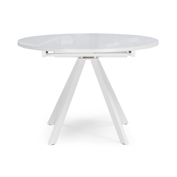 Стеклянный стол Трейси 100(140)х100х75 белый