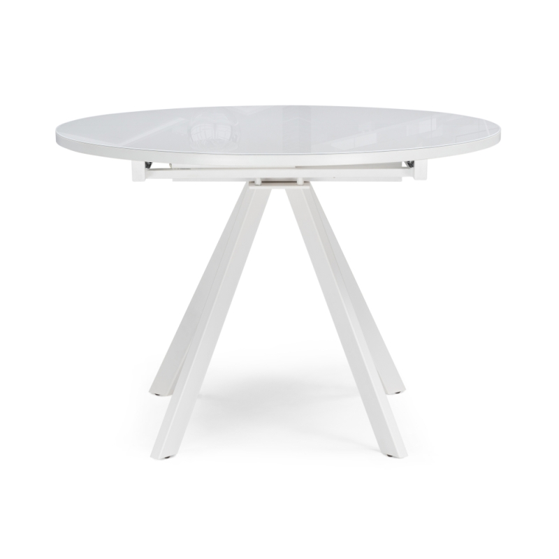 Стеклянный стол Трейси 100(140)х100х75 белый