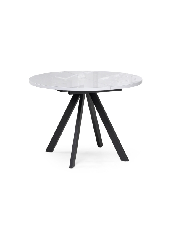 Стеклянный стол Трейси 110(150)х100х75 белый / черный