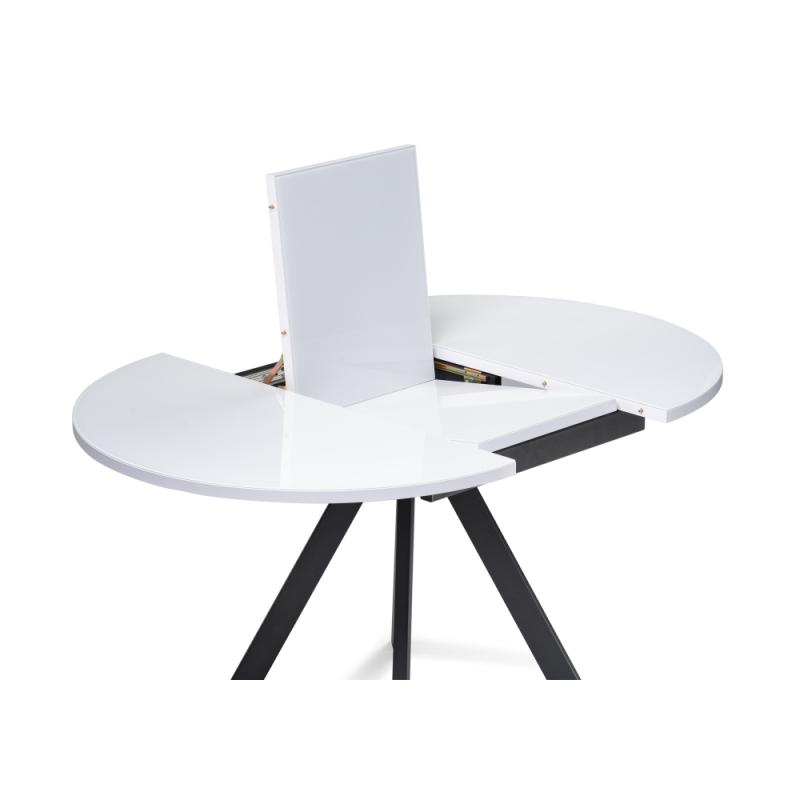 Стеклянный стол Трейси 110(150)х100х75 белый / черный