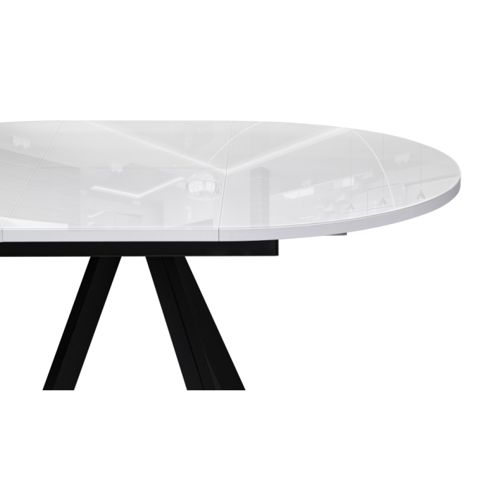 Стеклянный стол Трейси 110(150)х100х75 белый / черный