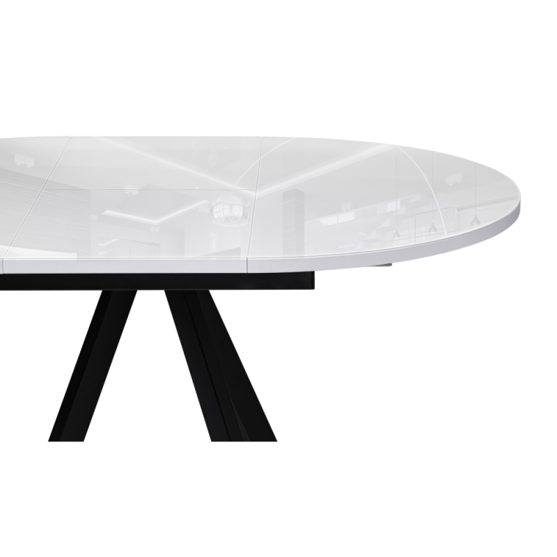 Стеклянный стол Трейси 110(150)х100х75 белый / черный