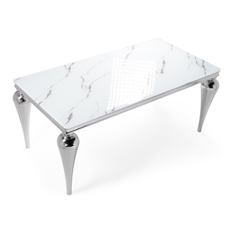 Стеклянный стол Vase 180х90х76 белый