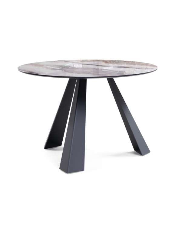 Стеклянный стол Вернер 115х75 серо-коричневый агат / графит