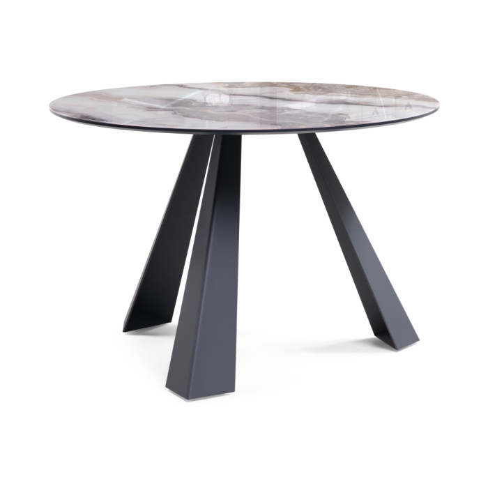 Стеклянный стол Вернер 115х75 серо-коричневый агат / графит