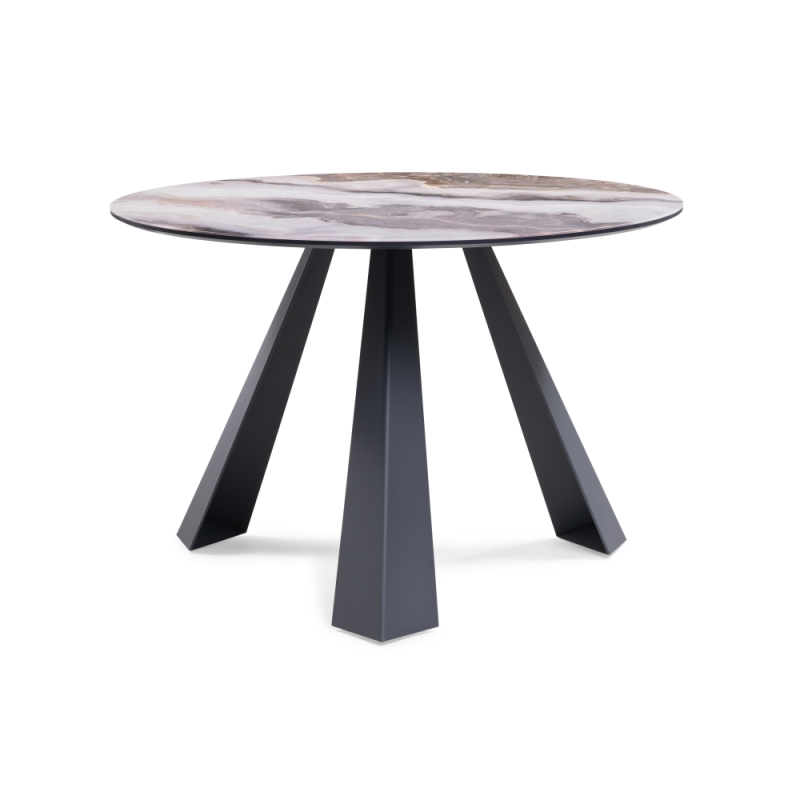 Стеклянный стол Вернер 115х75 серо-коричневый агат / графит