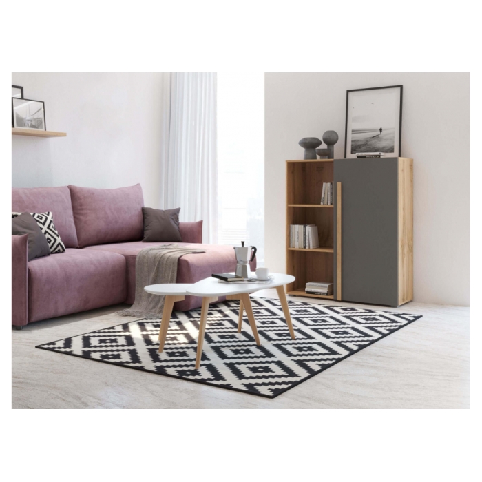 Стеллаж Чернин дуб вотан / графит