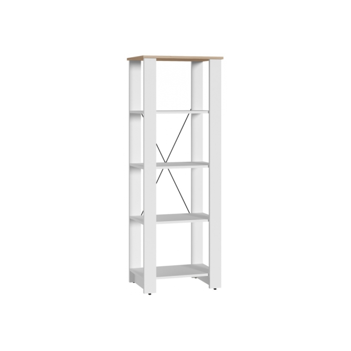 Стеллаж Джастин 13.354 белый PE шагрень / дуб белый exclusive OW D4430