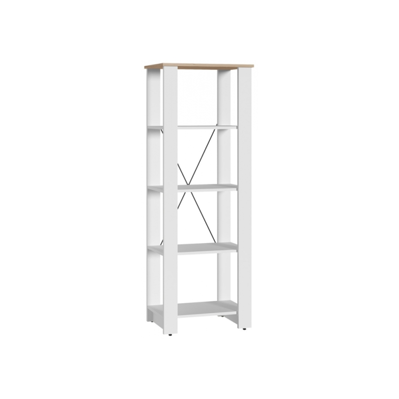 Стеллаж Джастин 13.354 белый PE шагрень / дуб белый exclusive OW D4430